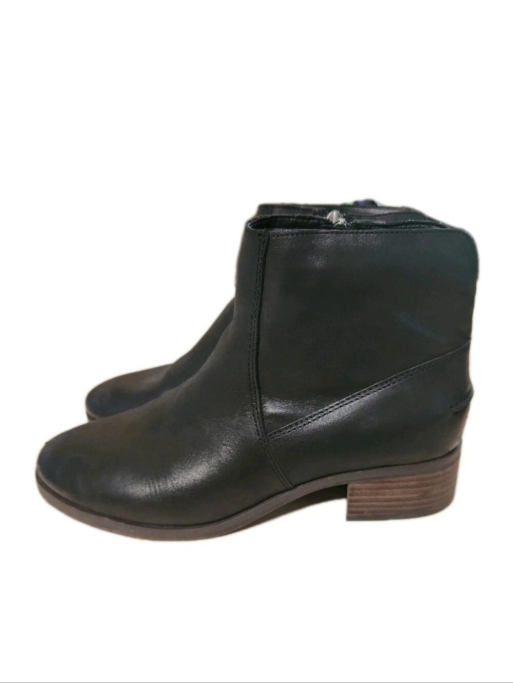 Lucky Brand Pedera Womens Black Leather Ankle Boots Size 8.5 W 39.5 Wide Booties